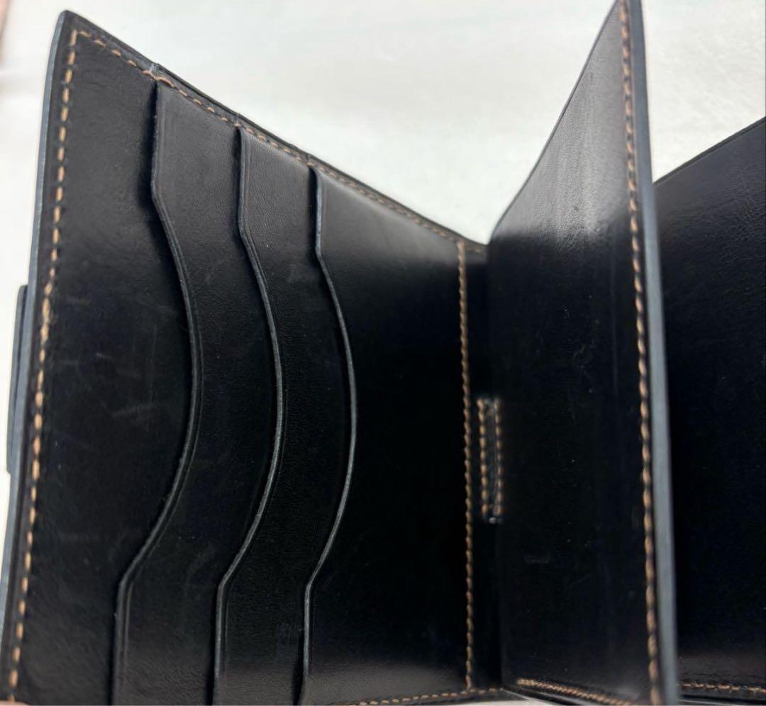 HERMES 黒 レザー 二つ折り財布