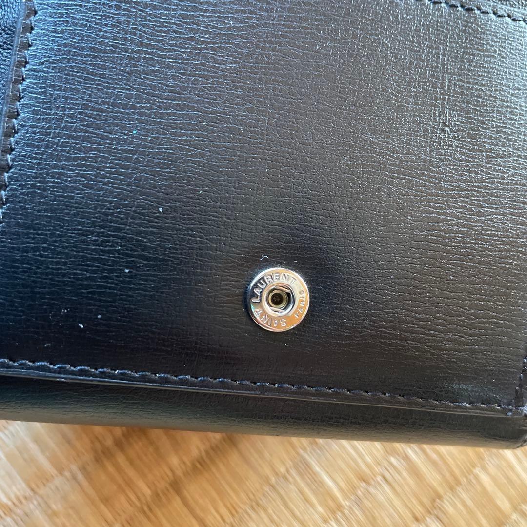 【値下げ交渉可】サンローラン　三つ折り財布　カランドラ　ブラック