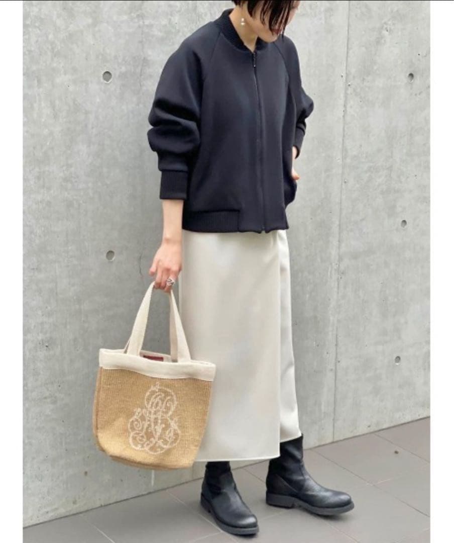 定価44000円 ビアズリー ZIPニットブルゾン ショートジャケット 黒