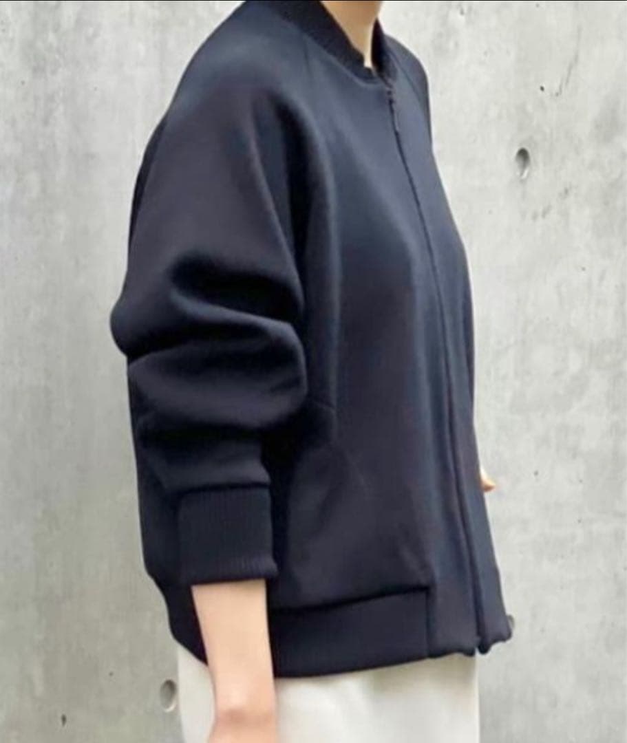 定価44000円 ビアズリー ZIPニットブルゾン ショートジャケット 黒