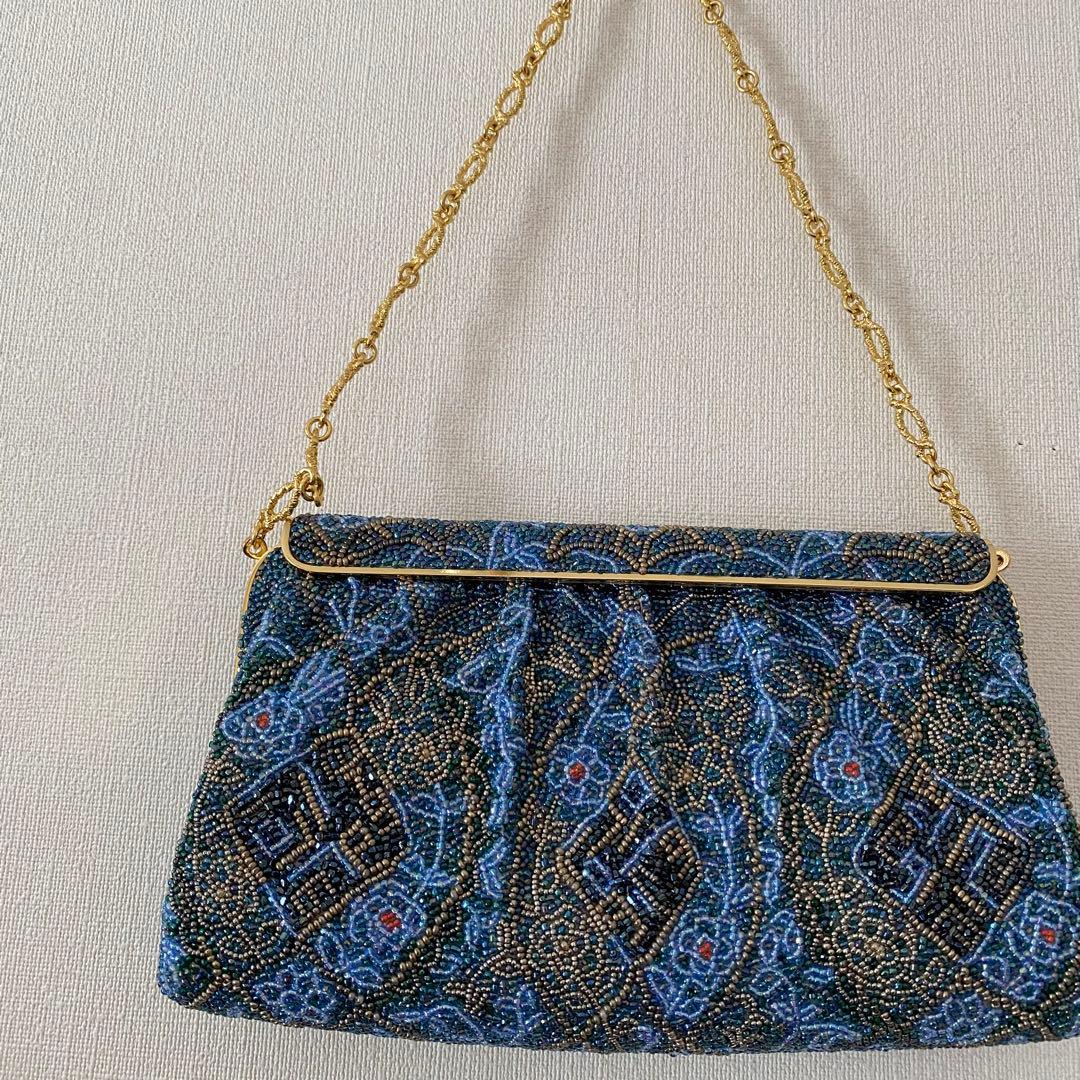 美品 Katsumi Tokyo かつみ ビーズ ハンドバッグ パーティバッグ