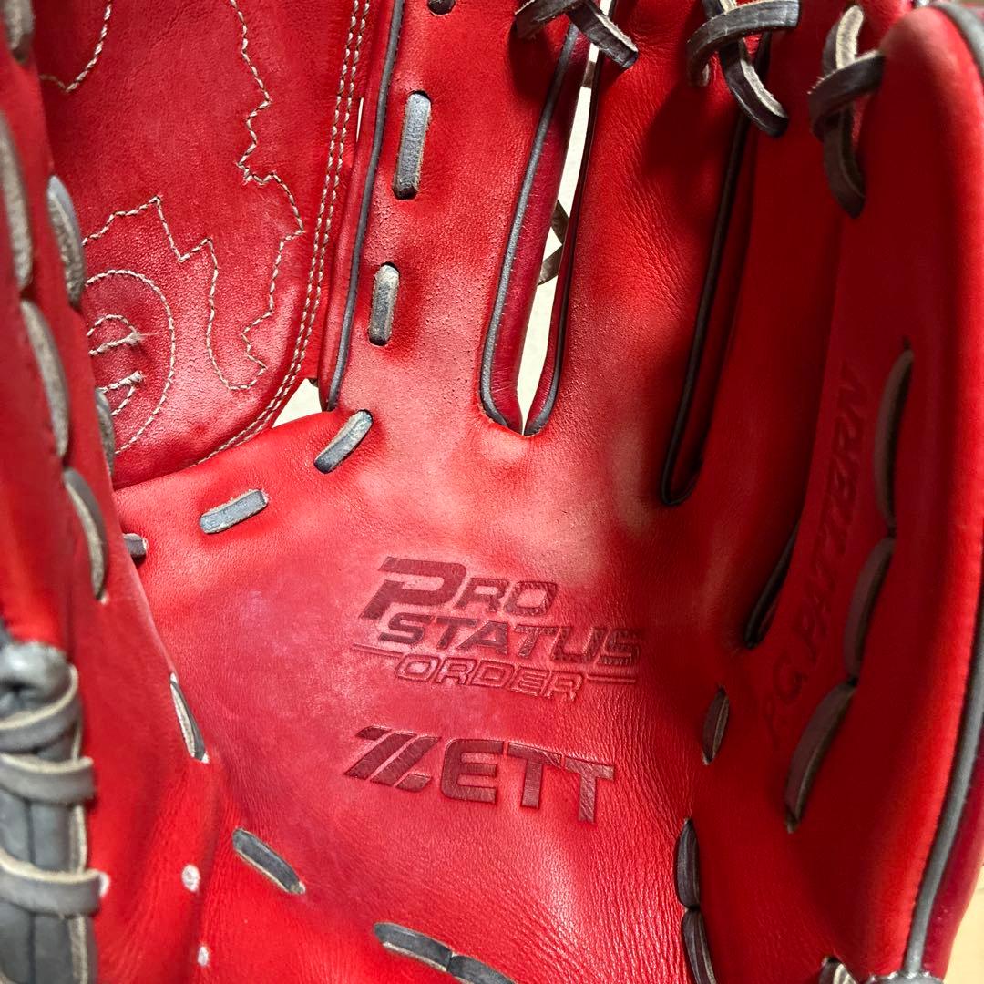 ZETT PROSTATUS 軟式グローブ レッド　投手用