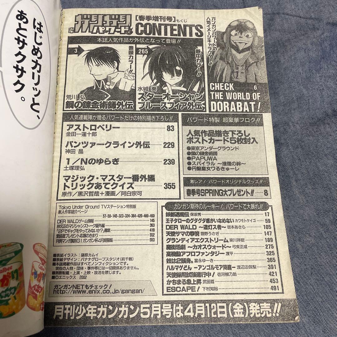 月刊少年ガンガン増刊 ガンガンパワード 2002年5月号 鋼の錬金術師 漫画雑誌