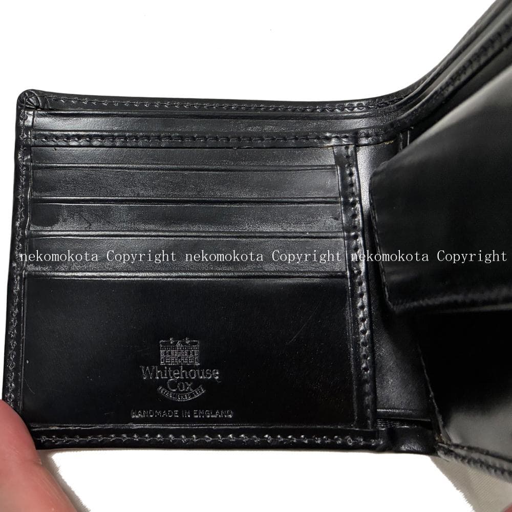 専用★ホワイトハウス コックス ブライドルレザー 2つ折り 財布 黒 ブラック