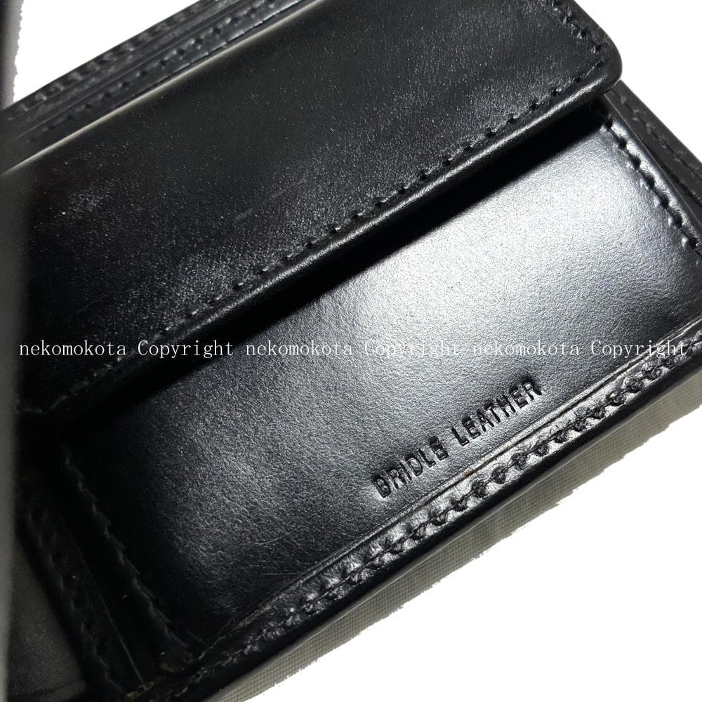 専用★ホワイトハウス コックス ブライドルレザー 2つ折り 財布 黒 ブラック