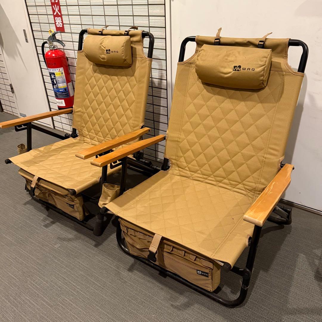 WAQ リクライニングローチェア　タン　2脚セット