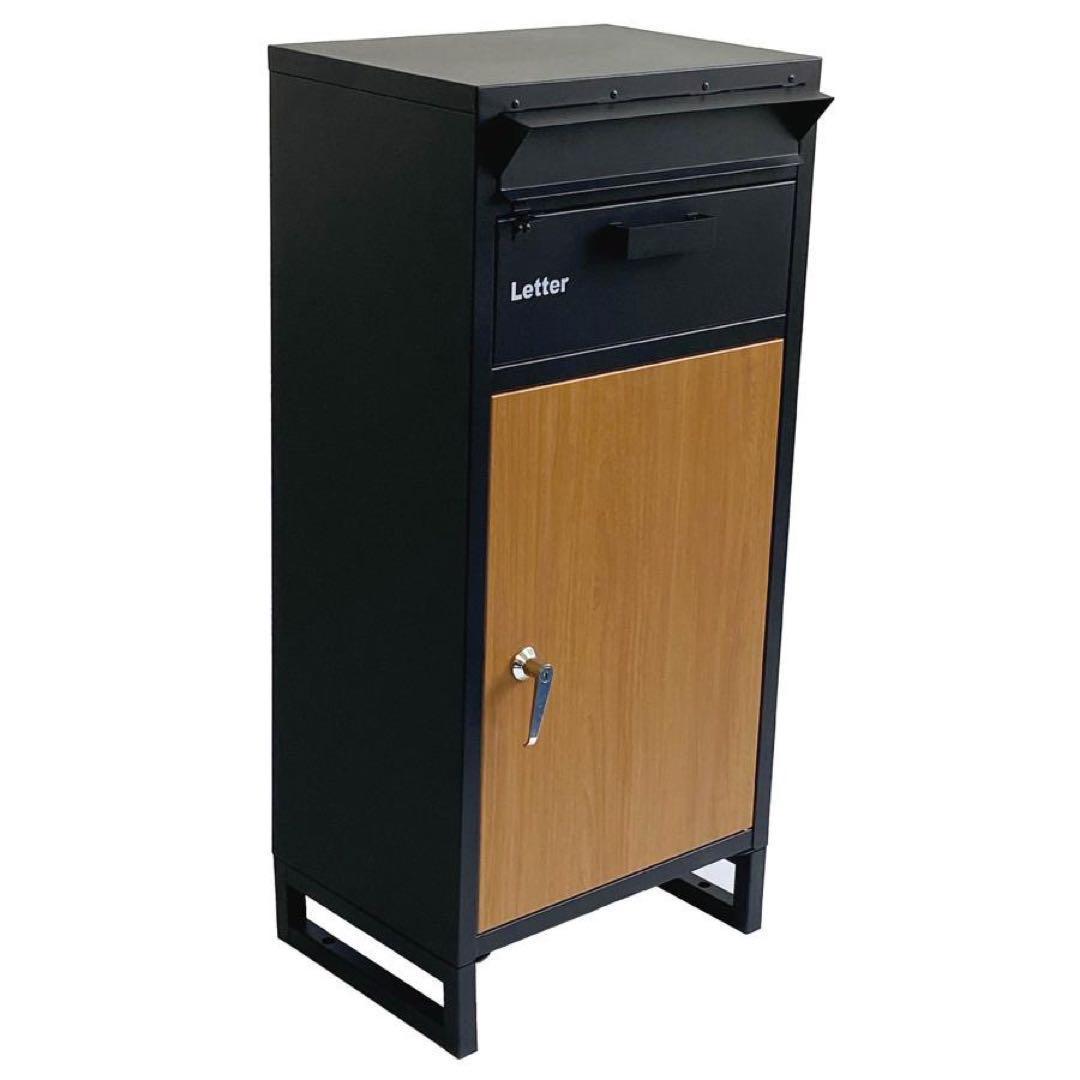 宅配ボックス 防水 屋外 大容量 鍵付き戸建て 置き配 防犯対策 (ナチュラル)