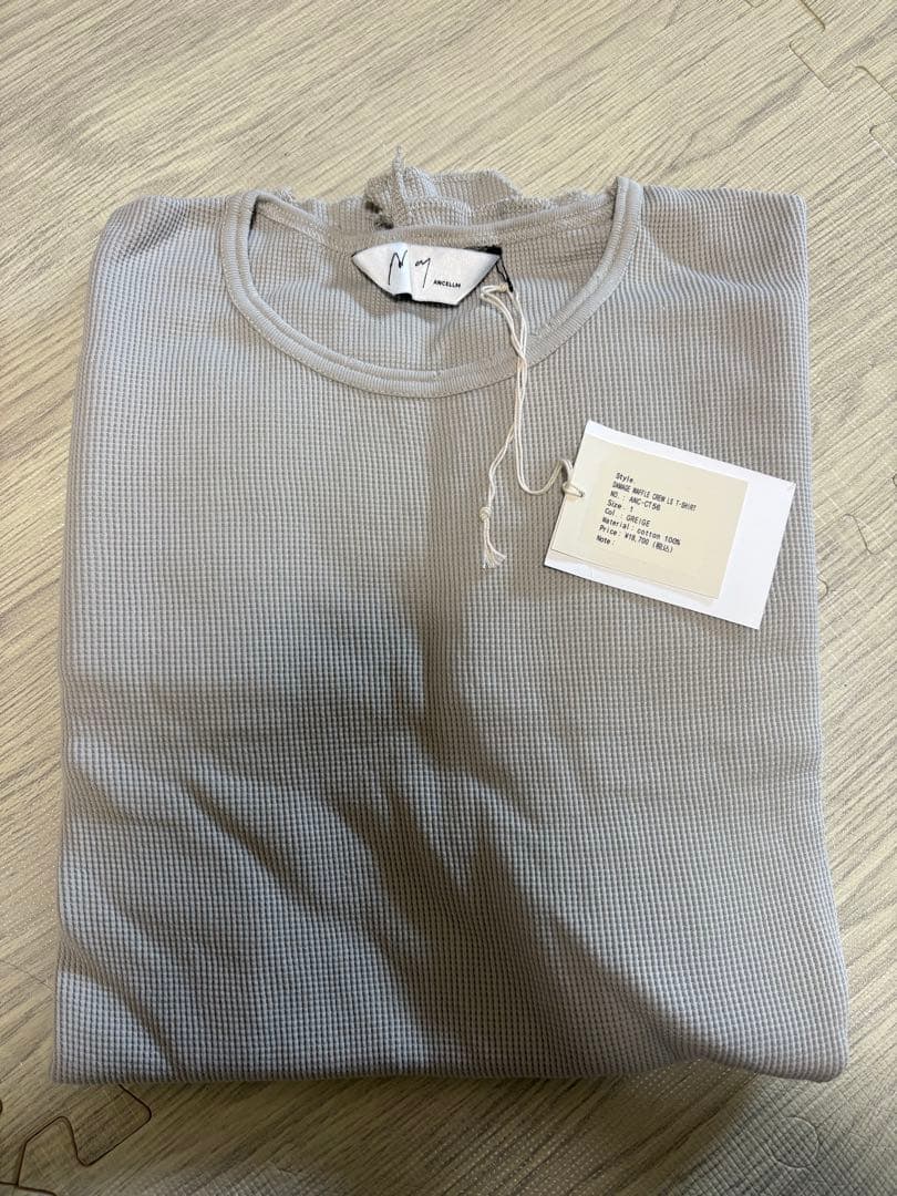 ANCELLM ダメージ トップス カットソー Tシャツ グレー 1