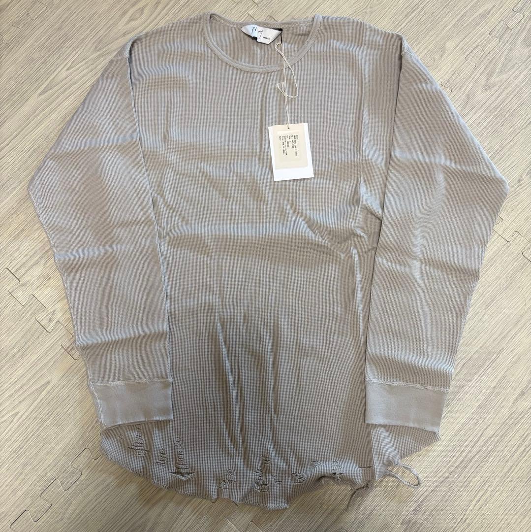 ANCELLM ダメージ トップス カットソー Tシャツ グレー 1