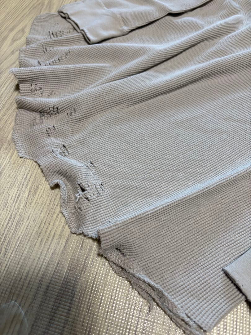 ANCELLM ダメージ トップス カットソー Tシャツ グレー 1