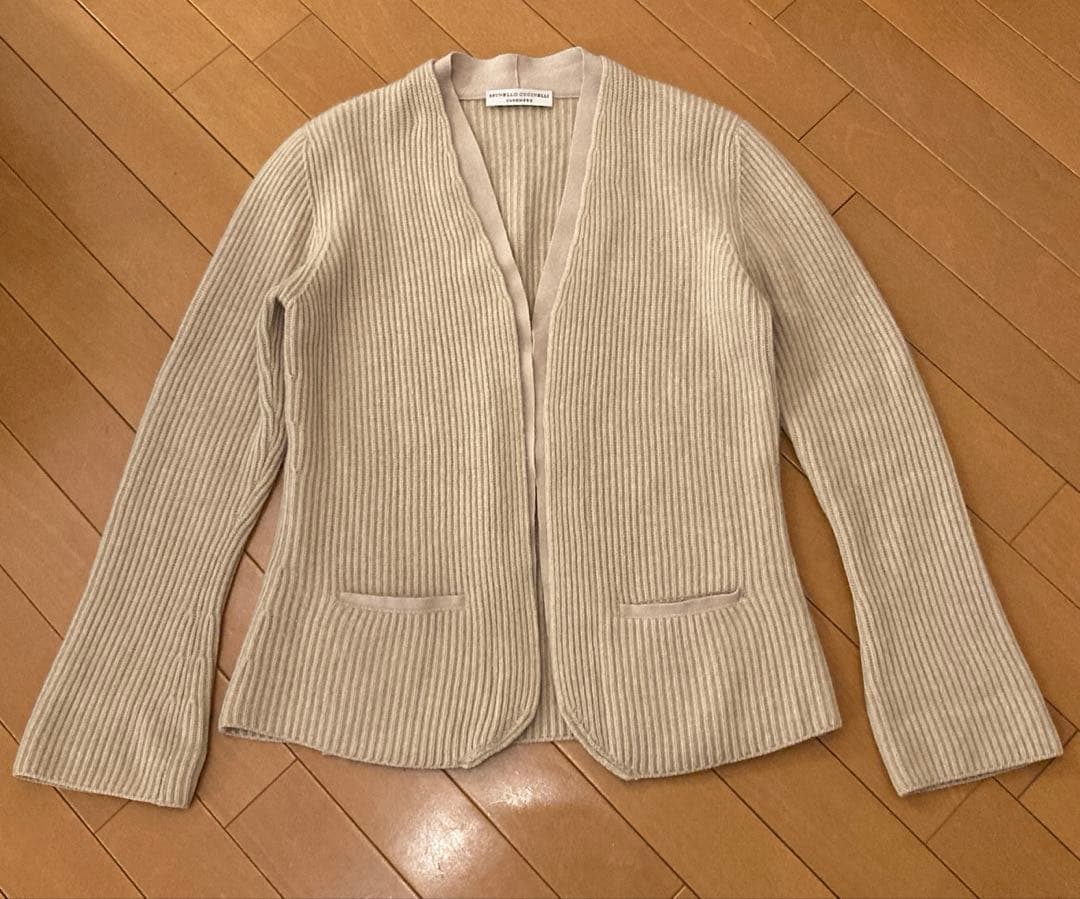 ブルネロクチネリ　カシミヤ　リブ編み　ジャケット　カーディガン