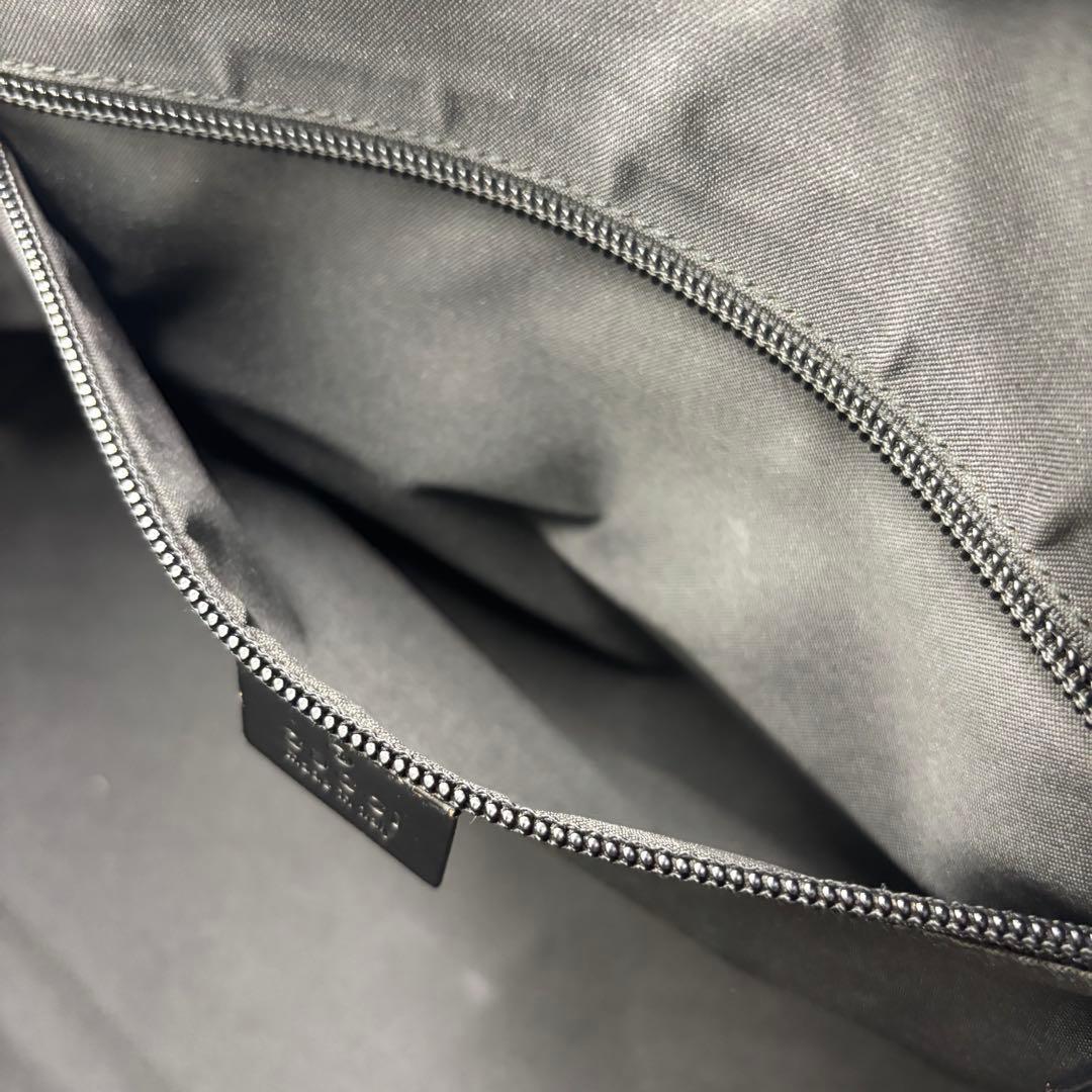 GUCCI グッチ GG柄 レザー×ナイロン ボストンバッグ ハンドバッグ 黒