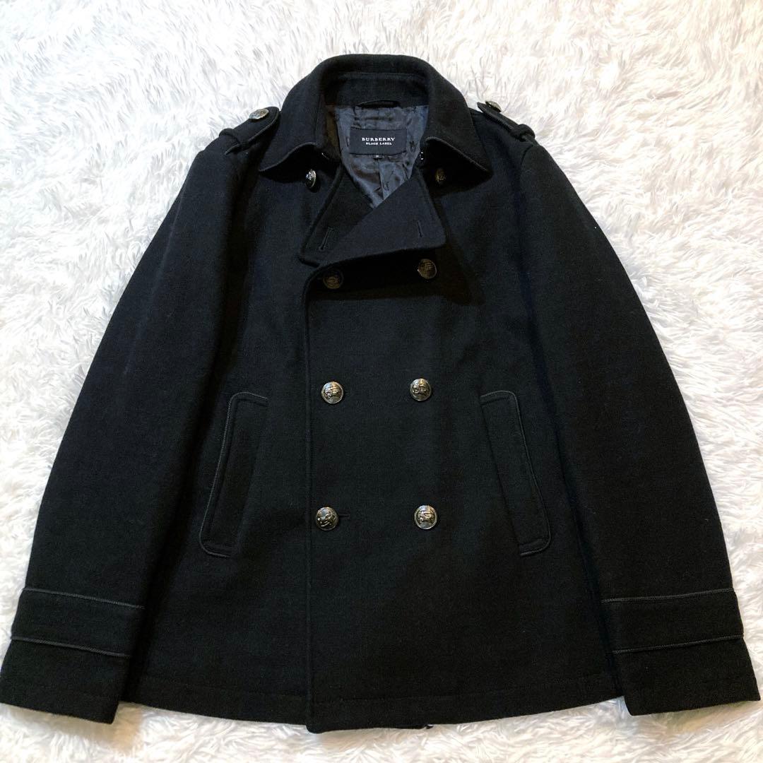 バーバリーブラックレーベル　ナポレオンコート　シャドーチェック　裏地モノグラム