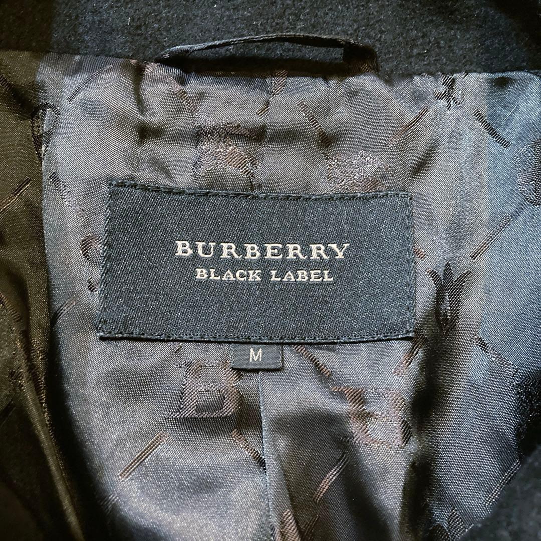 バーバリーブラックレーベル　ナポレオンコート　シャドーチェック　裏地モノグラム