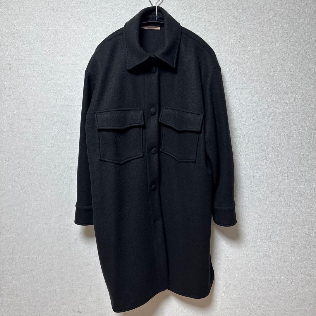 【未使用品】シャツコート アルパカ混　オーバーサイズ　インポート品