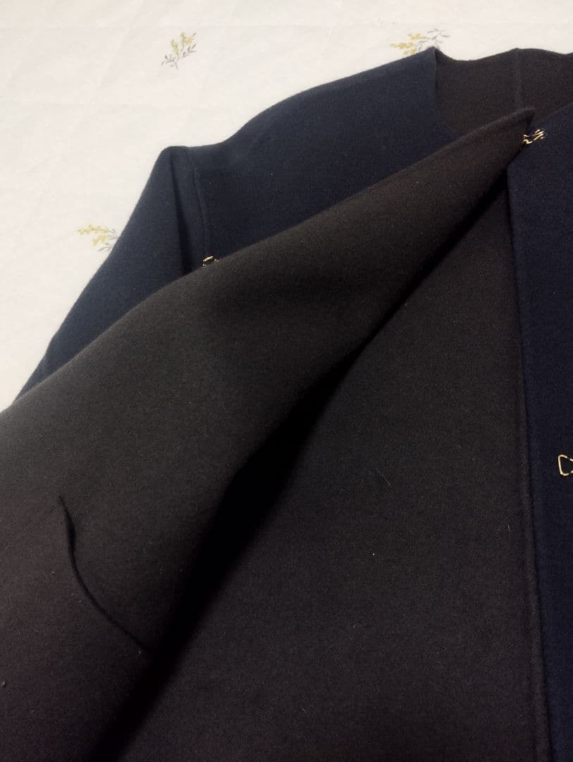 ユナイテッドアローズ　バイカラーリバーミドルコート　ネイビー　36