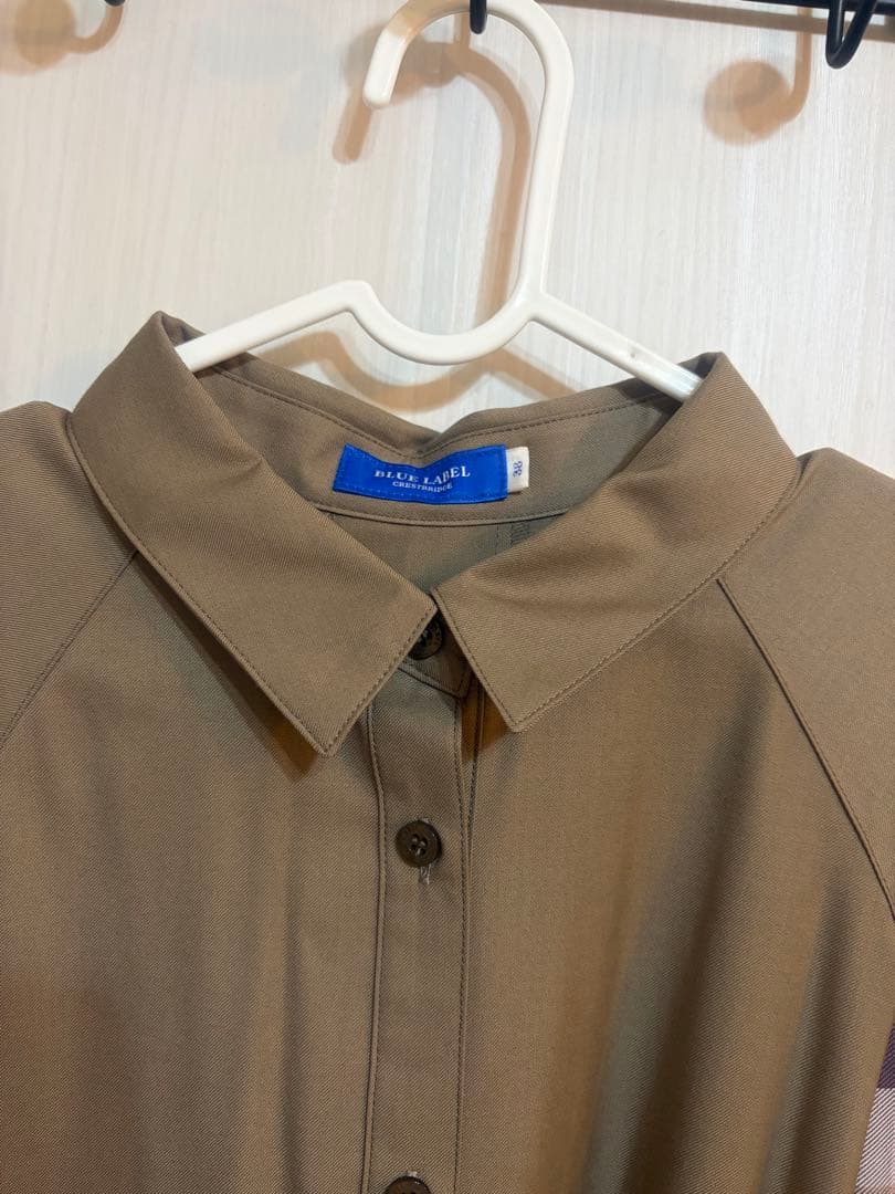 【ブルーレーベル】ソフトクリアツイルシャツドレス