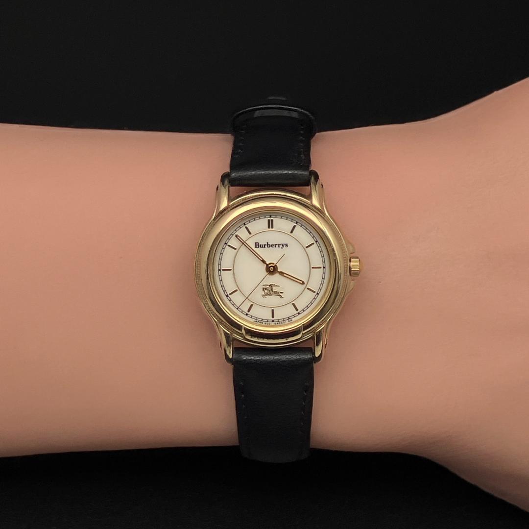 【新品電池/稼働】バーバリー 腕時計 レディース クォーツ ホワイト ゴールド