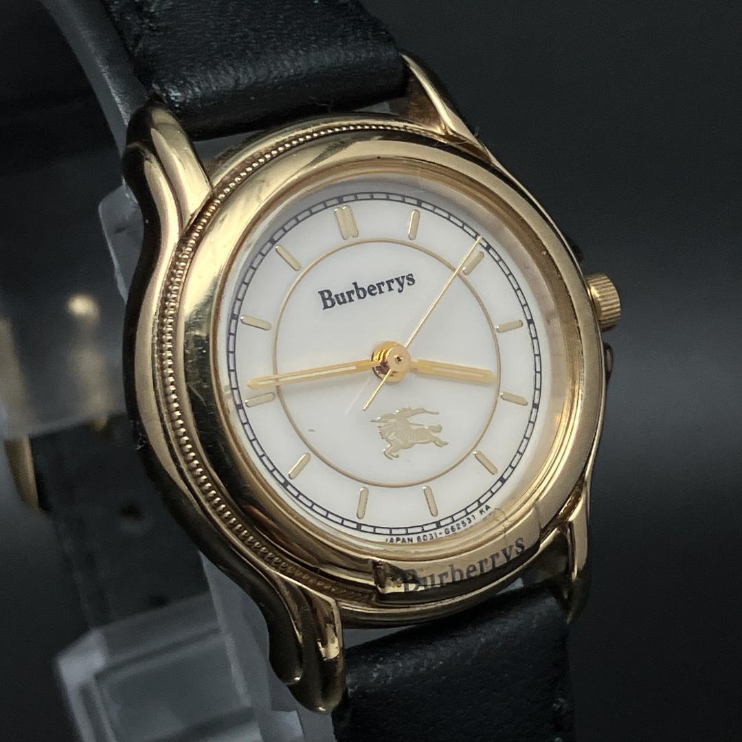 【新品電池/稼働】バーバリー 腕時計 レディース クォーツ ホワイト ゴールド