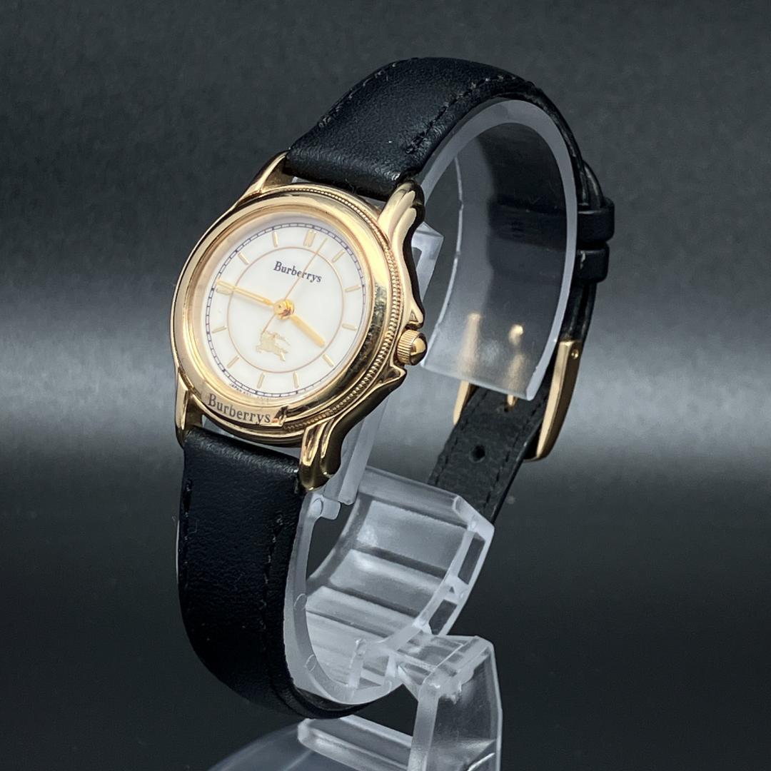 【新品電池/稼働】バーバリー 腕時計 レディース クォーツ ホワイト ゴールド