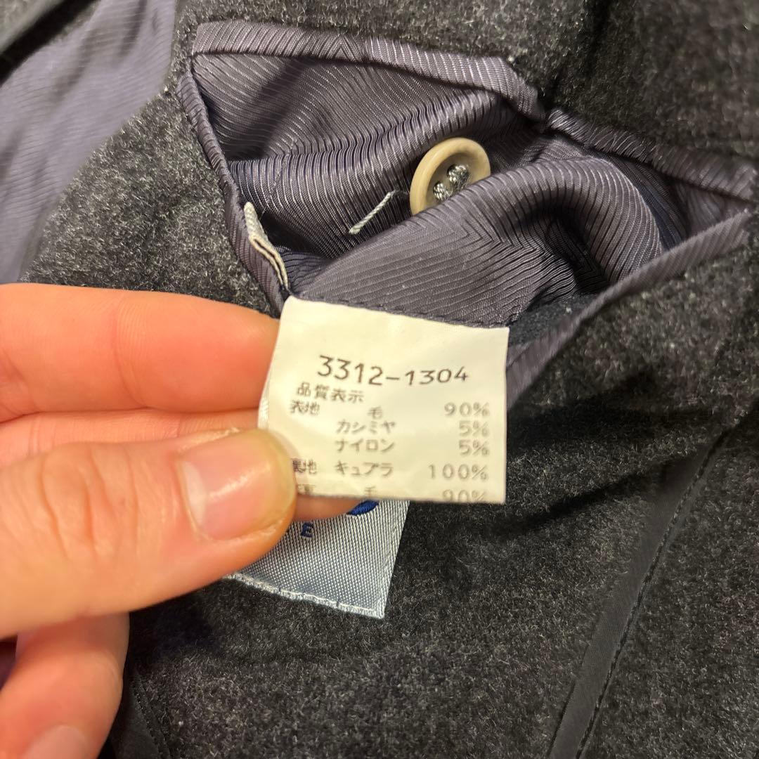 KENZO HOMME カシミヤ　ロングコート ハイネック 霜降りブラック　比翼