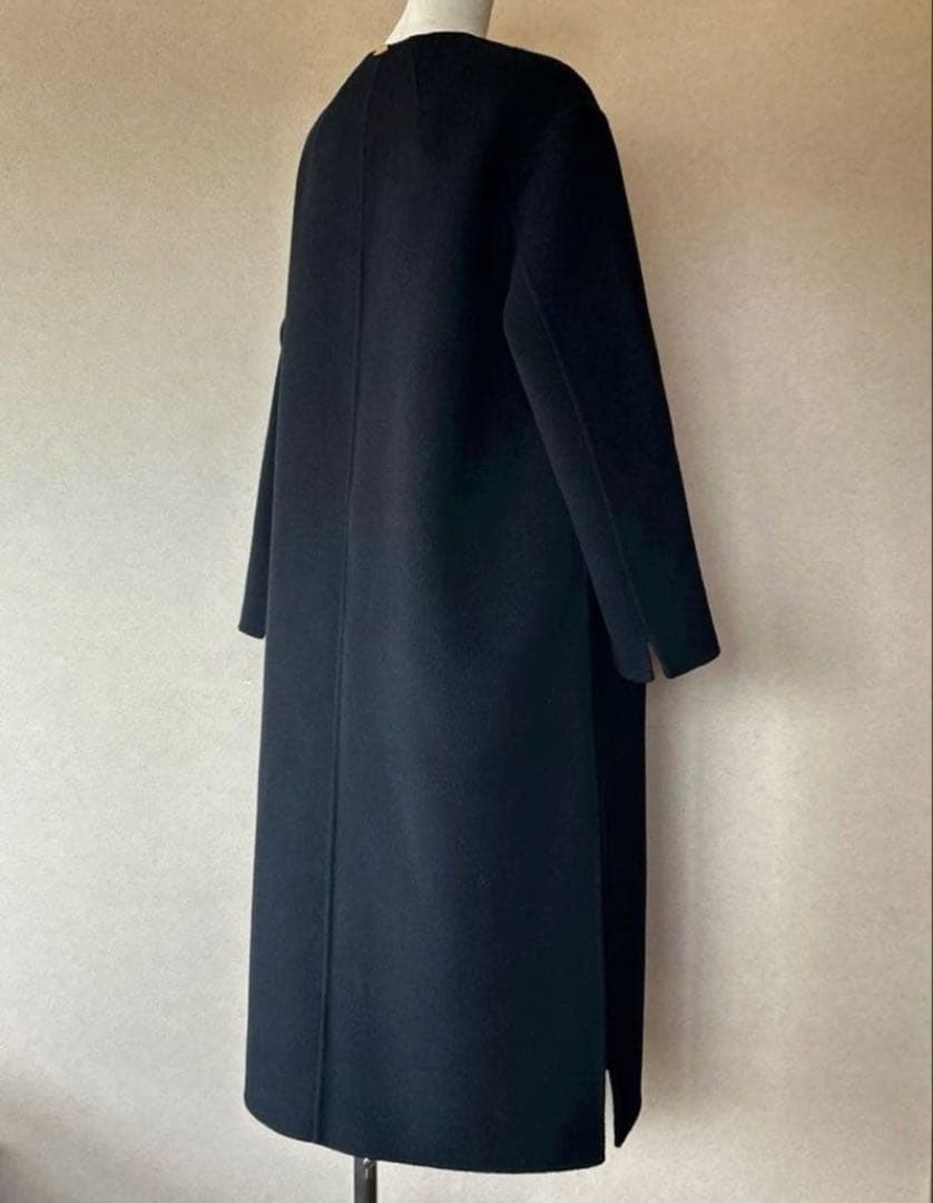 【美品】ミューズドゥーズィエムクラス　ノーカラーリバーロングコート36