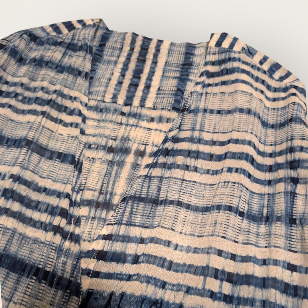 壺草苑　藍染　チュニック　ロングシャツ　天然藍灰汁発酵建　日本製　羽織り