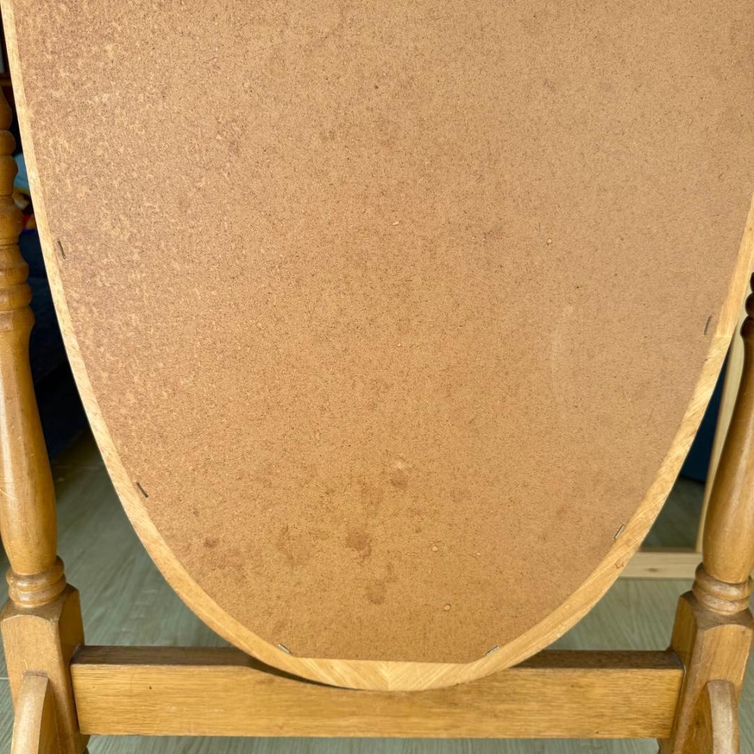 【送料込み】アンティーク　木製スタンドミラー　脚付き　姿見　822-5