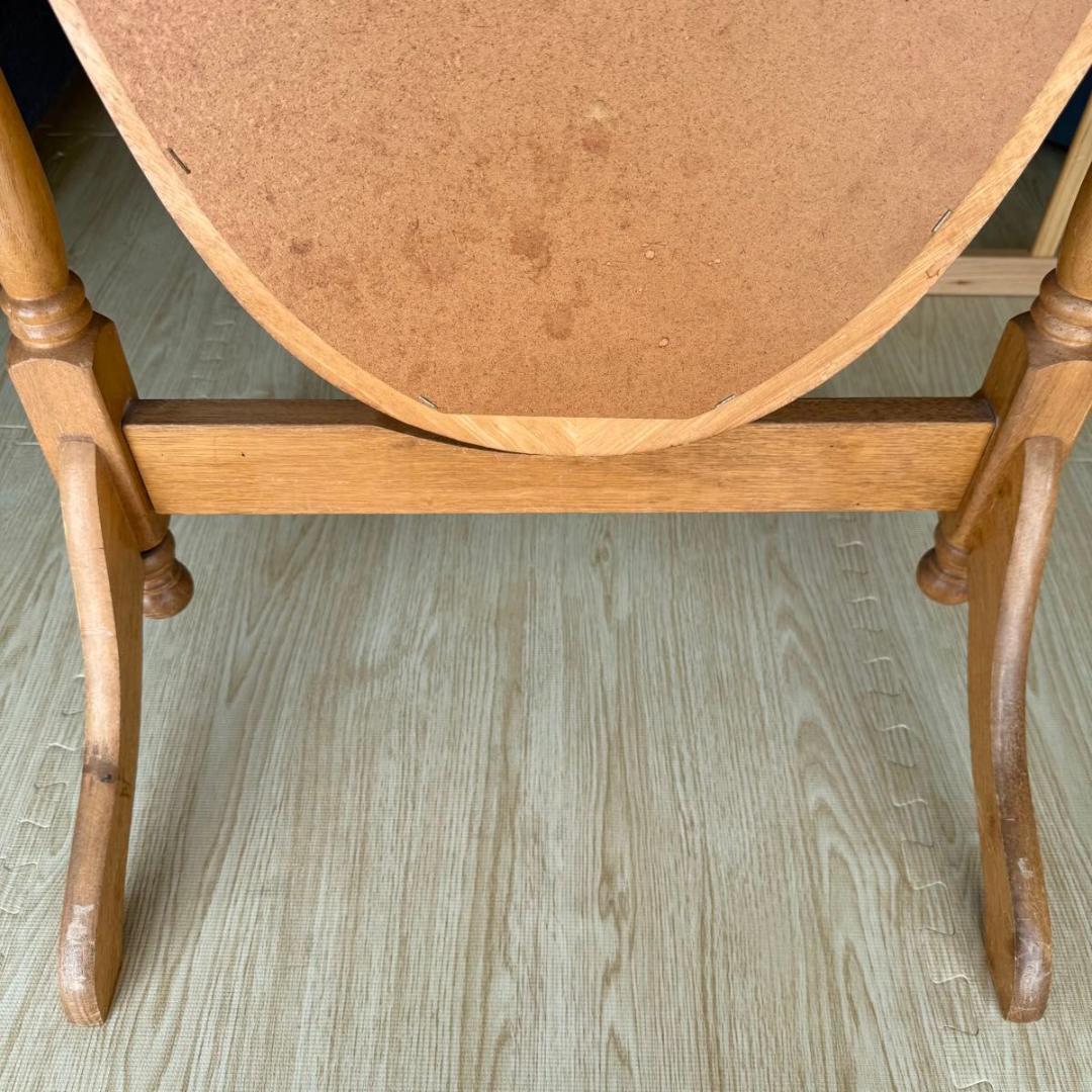 【送料込み】アンティーク　木製スタンドミラー　脚付き　姿見　822-5