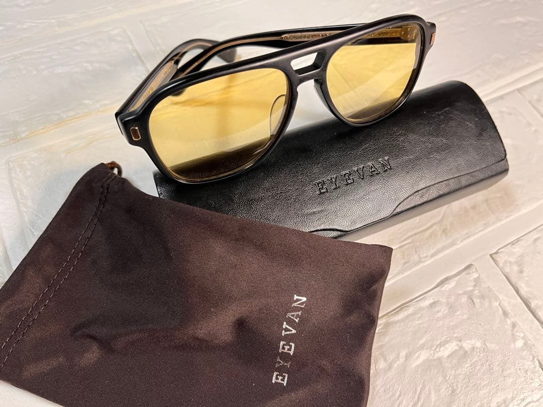 EYEVAN アイヴァン サングラス 黒 イエローレンズ 日本製 鯖江市 メガネ