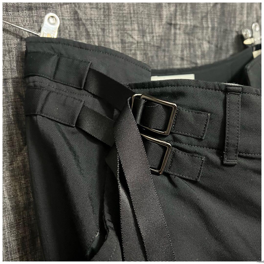 Azuma アズマ ベルテッド　レースアップ 切り替え　ブラックパンツ　M 黒