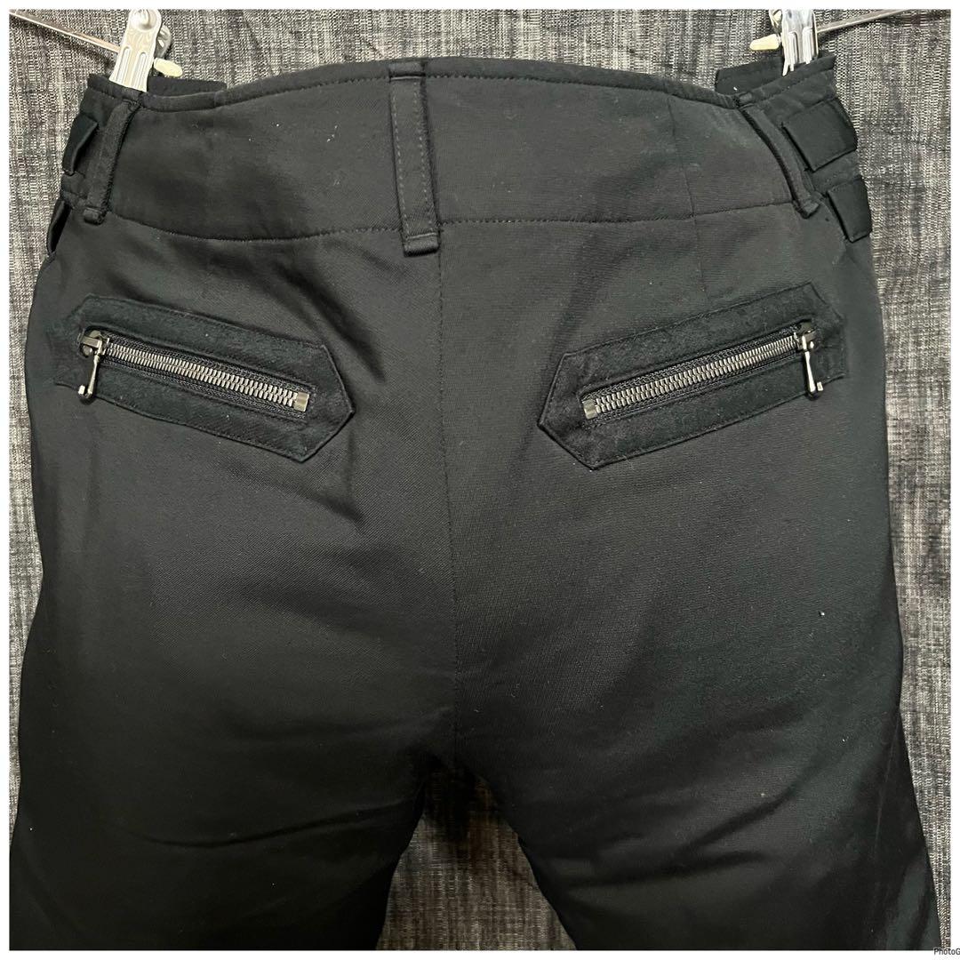 Azuma アズマ ベルテッド　レースアップ 切り替え　ブラックパンツ　M 黒