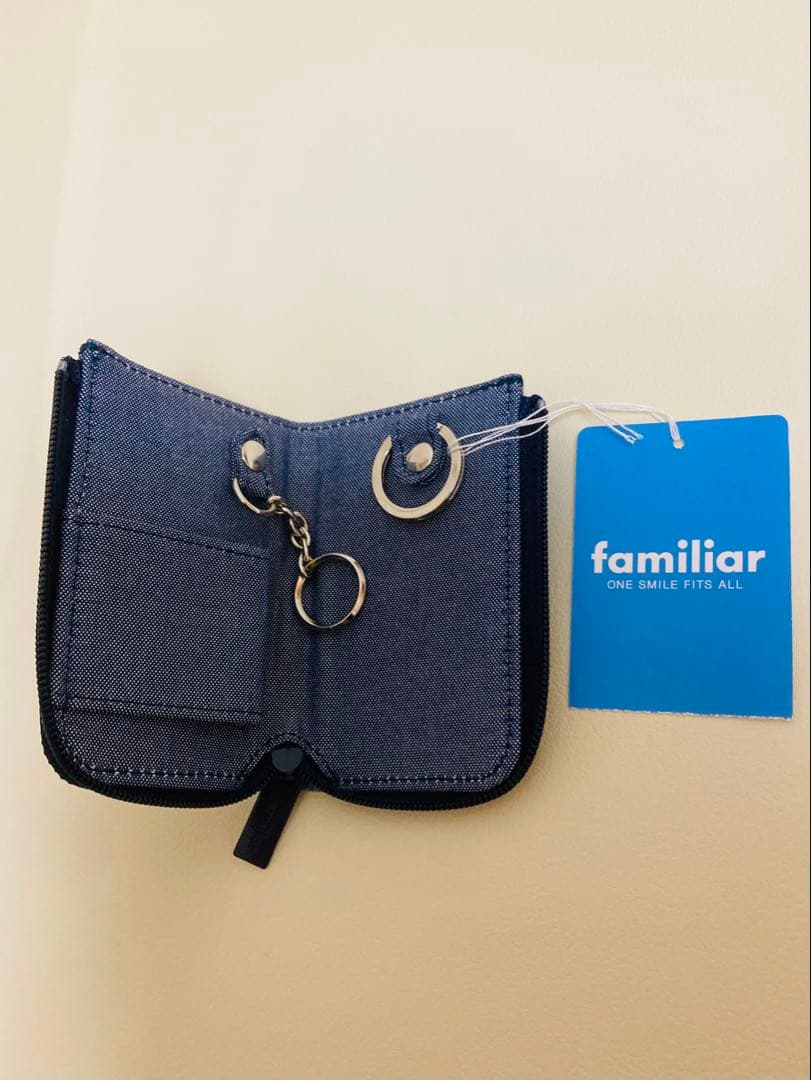 新品 ファミリア キーケース 青デニム