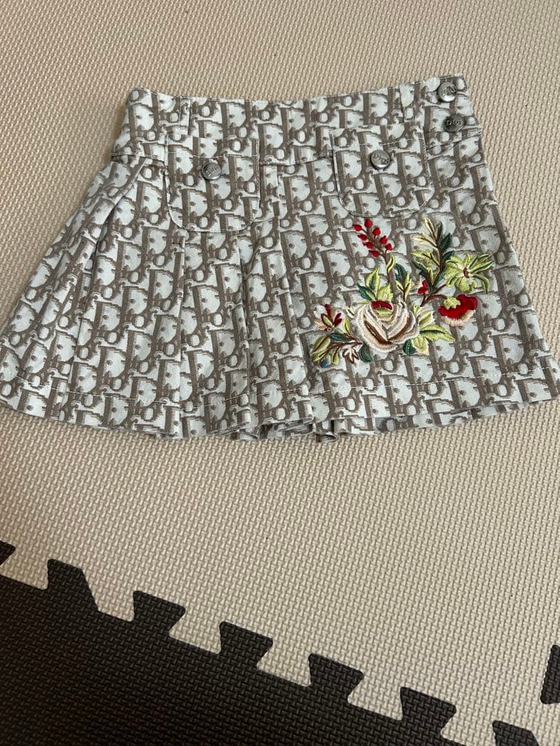 【希少】Christian Dior ロゴ総柄×フラワー刺繍 スカート3A