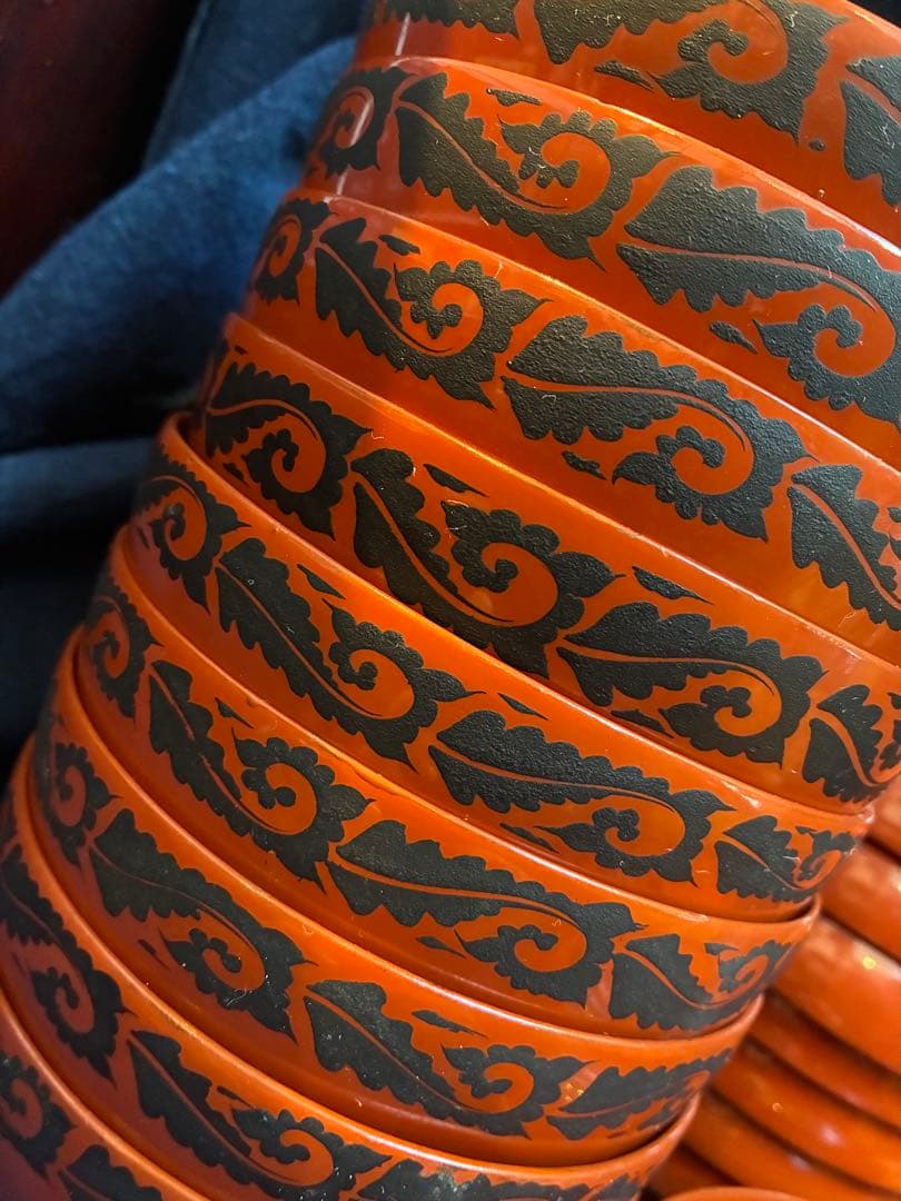 漆器　朱塗　吸物椀　煮物椀　10客　傷無し　木製　大ぶり