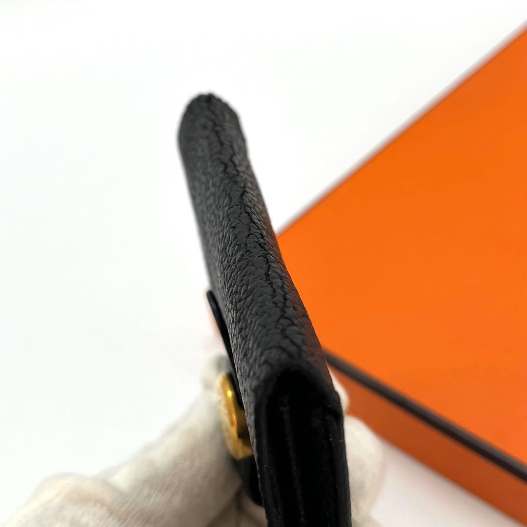 エルメス　ドゴン　コンパクト　ケース　キーケース　ブラック　チェーン