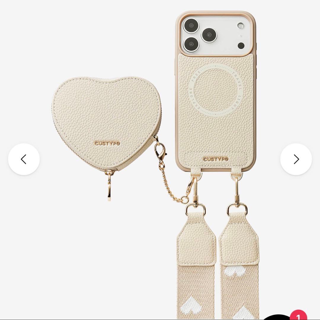 custype ハート型ポーチ付きiPhoneケース　17pro max