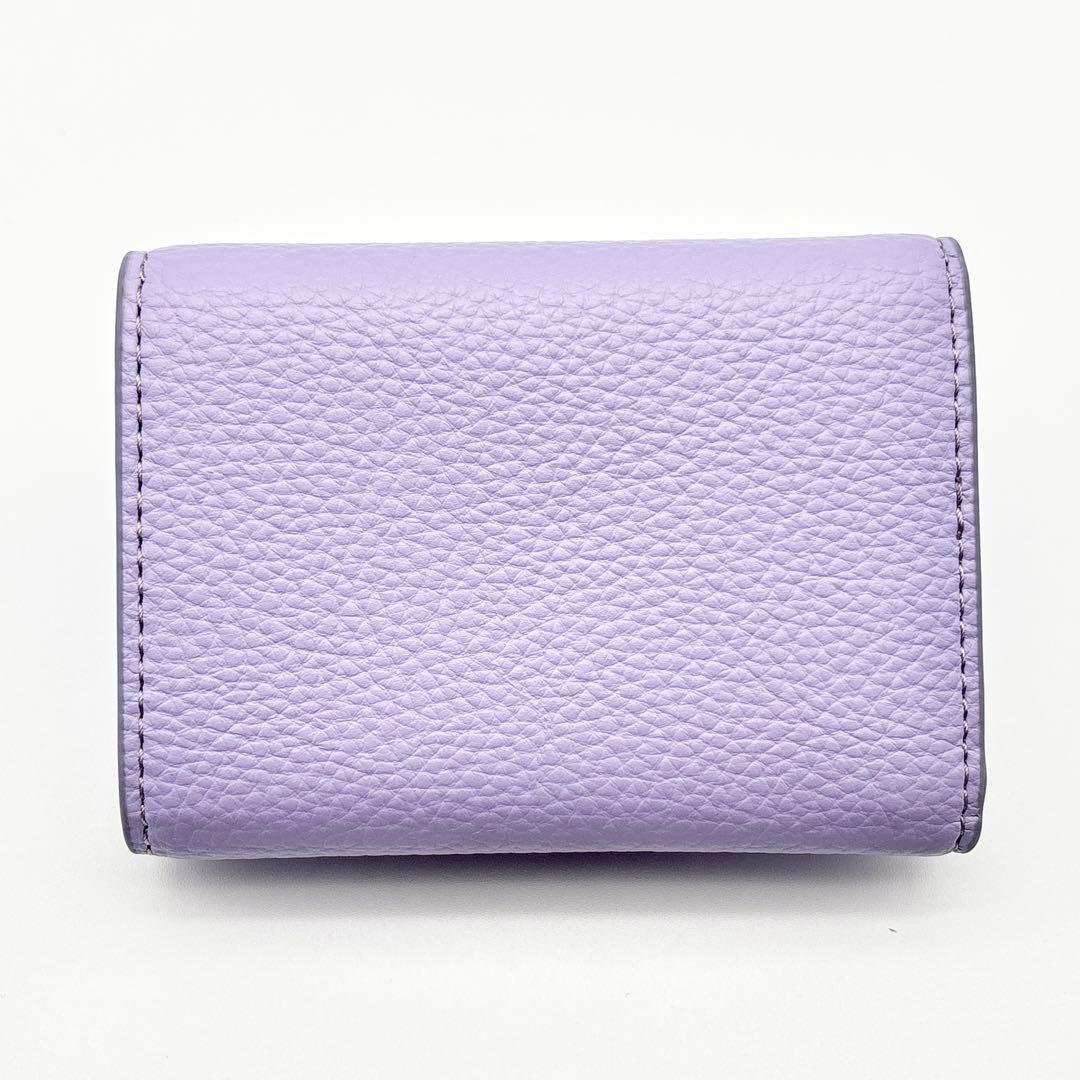 【美品】vivienne westwood 三つ折り財布 オーブ レザー シボ革