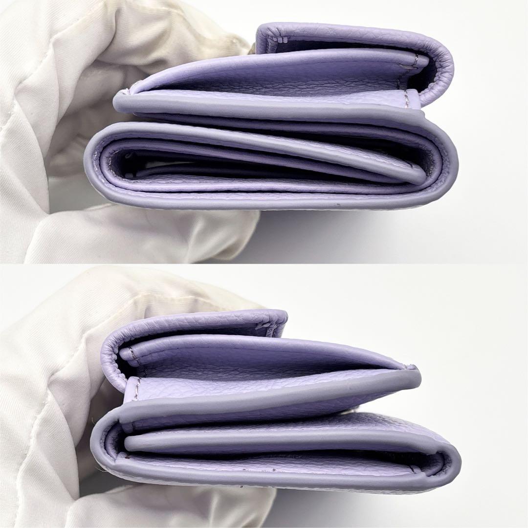 【美品】vivienne westwood 三つ折り財布 オーブ レザー シボ革