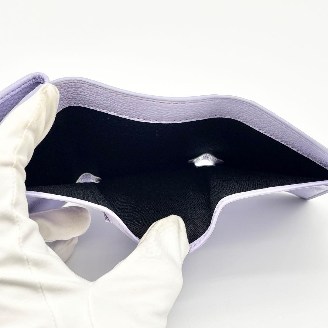 【美品】vivienne westwood 三つ折り財布 オーブ レザー シボ革