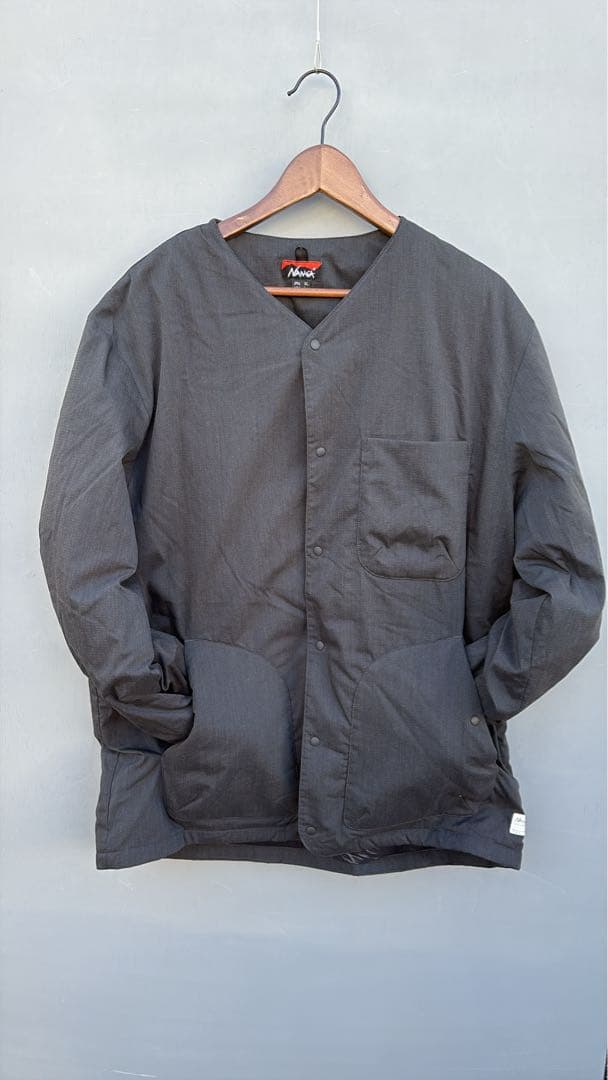 NANGA ノーカラージャケット グレー XL