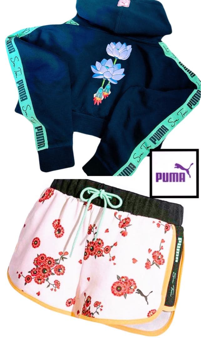 puma sue Tsai コラボ 花柄 パーカー パンツ セットアップ プーマ