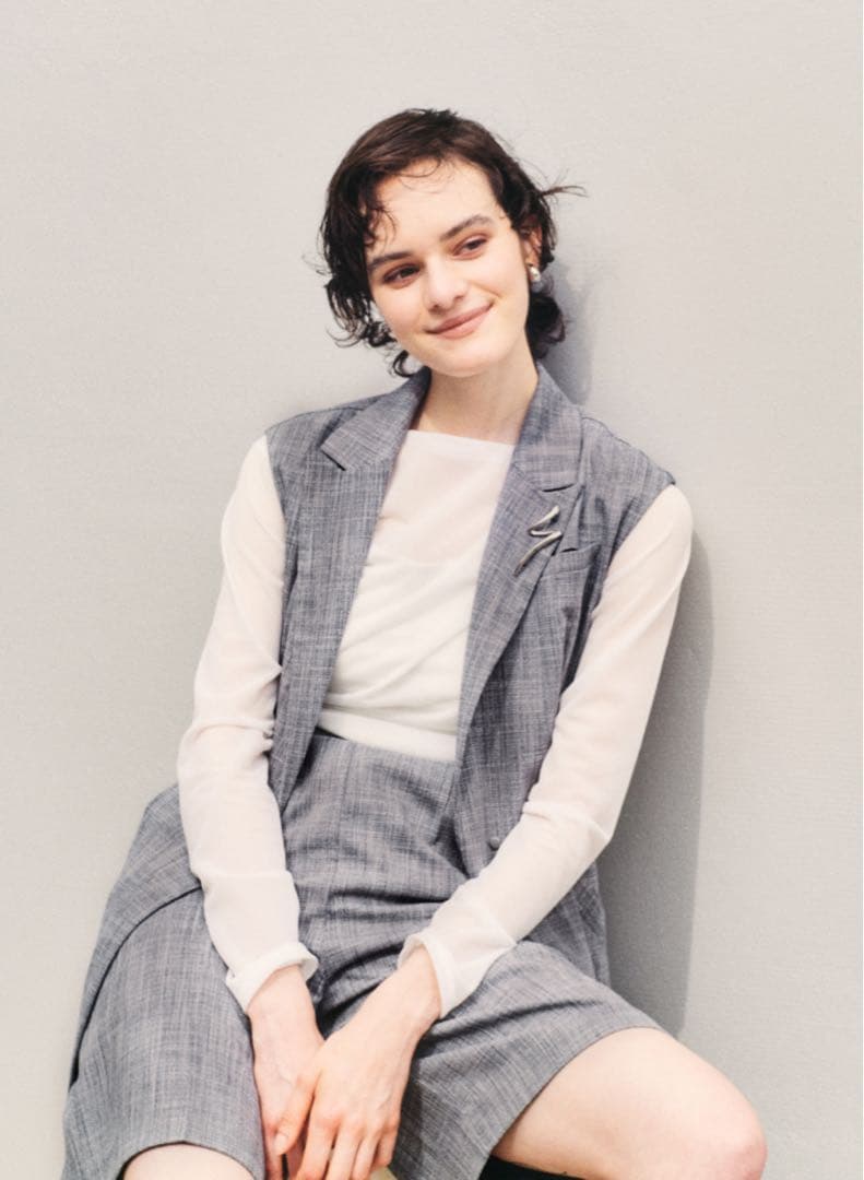 ルーニィ新品紙タグ付き⭐️洗える❗️ツイード調バミューダパンツハーフパンツ