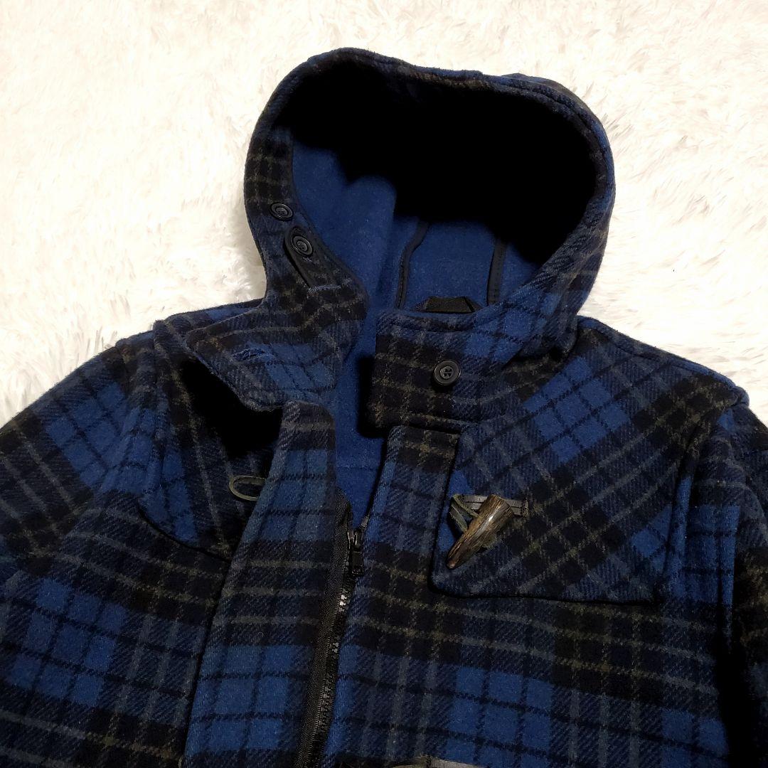 MONTGOMERY　ネイビーブルー　 ダッフルコート　チェック　42 　しお様