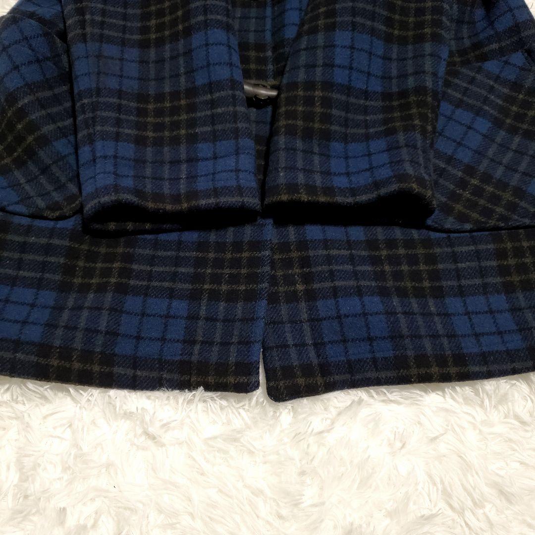 MONTGOMERY　ネイビーブルー　 ダッフルコート　チェック　42 　しお様
