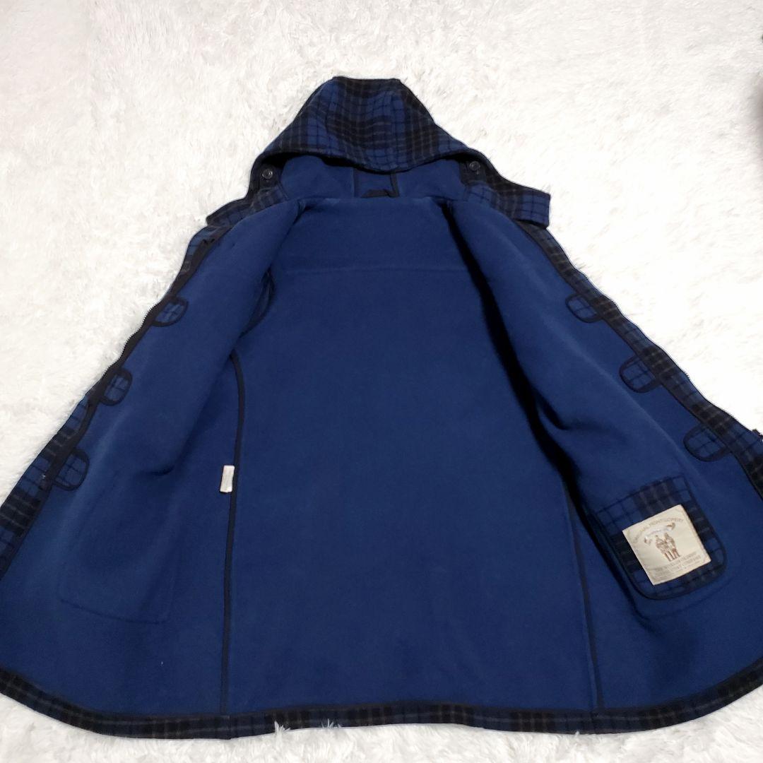 MONTGOMERY　ネイビーブルー　 ダッフルコート　チェック　42 　しお様