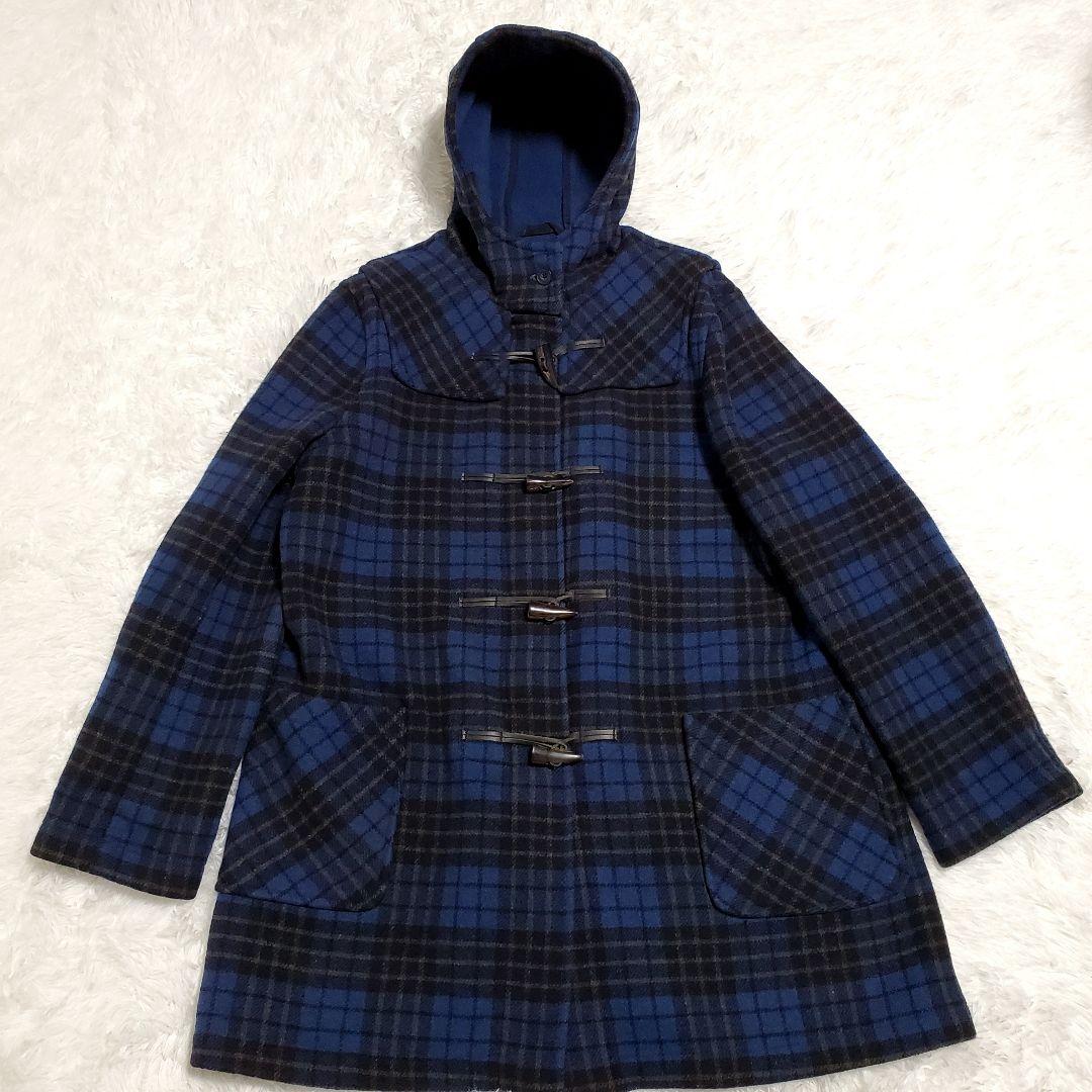 MONTGOMERY　ネイビーブルー　 ダッフルコート　チェック　42 　しお様