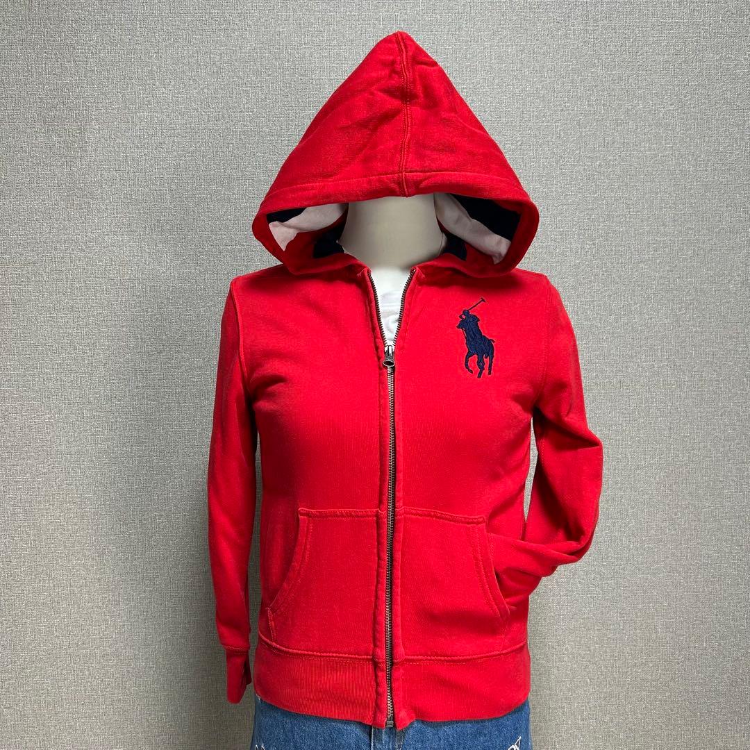 美品 ポロラルフローレン ジップパーカー ビッグポニー 赤 Y2K グランジ