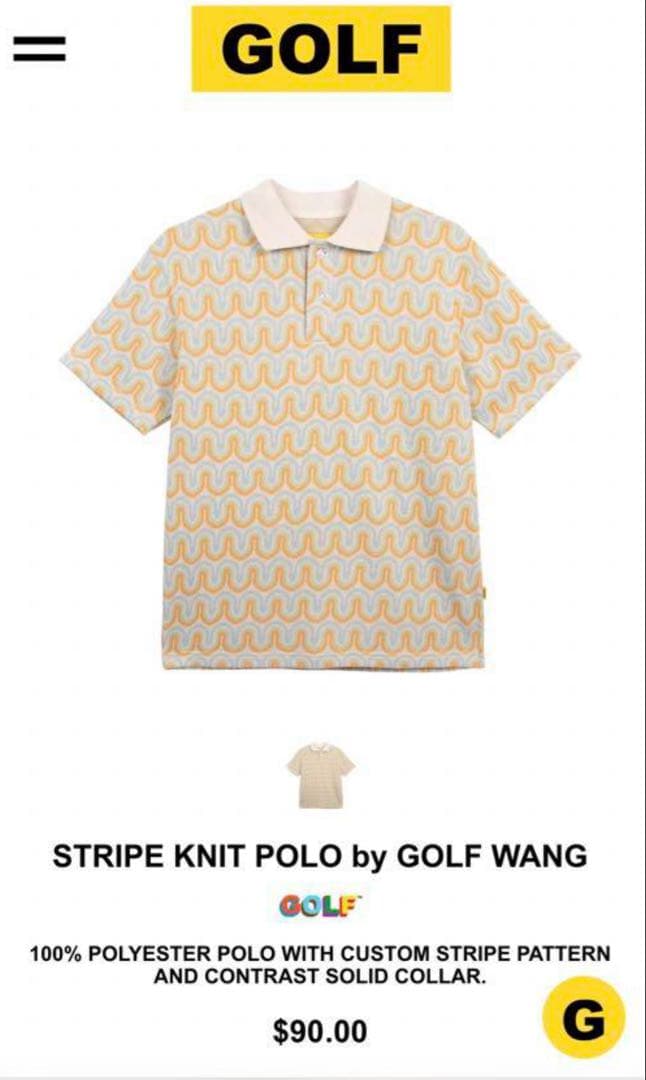 GOLF WANG STRIPE KNIT POLO Mサイズ