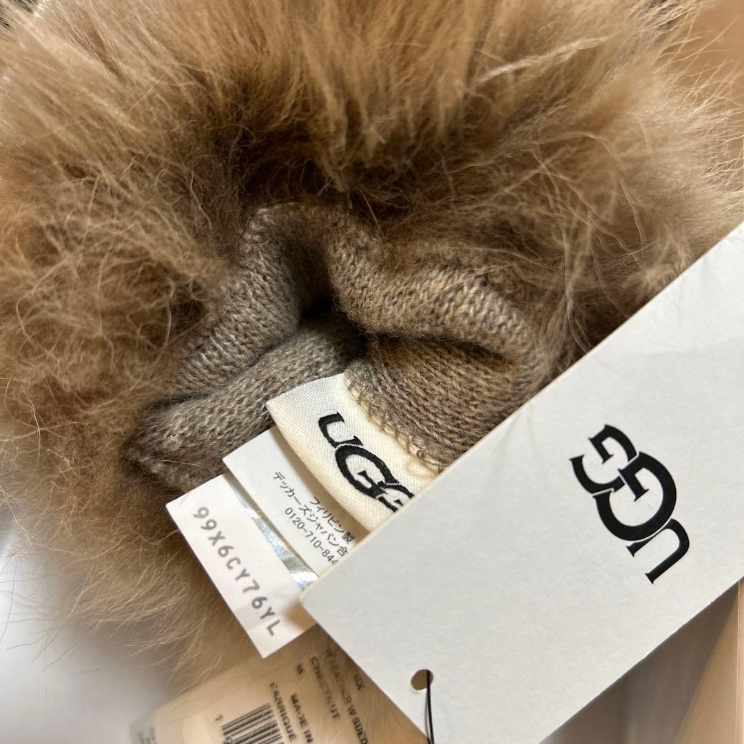 UGG 【新品未使用品】Wレザースエードファー付きスマホ対応手袋M ブラウン
